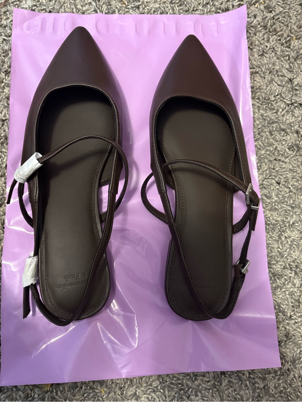 Abercrombie & Fitch Dark Brown Pointed Slingback Flats - Picture 5 of 5